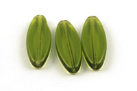 Glasperle flache Olive 30 x 11 x 5 mm grn transparent