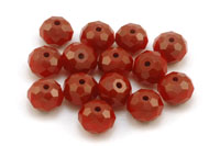 Schliffperlen Rondelle 8 x 6 mm rot opak - 10 Stk.