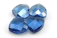 Schliffperle Herz 18 mm blau