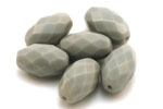 Schliffperle Olive 15 x 10 mm grau matt