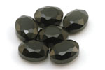 Schliffperle Olive flach 16 x 12 mm schwarz